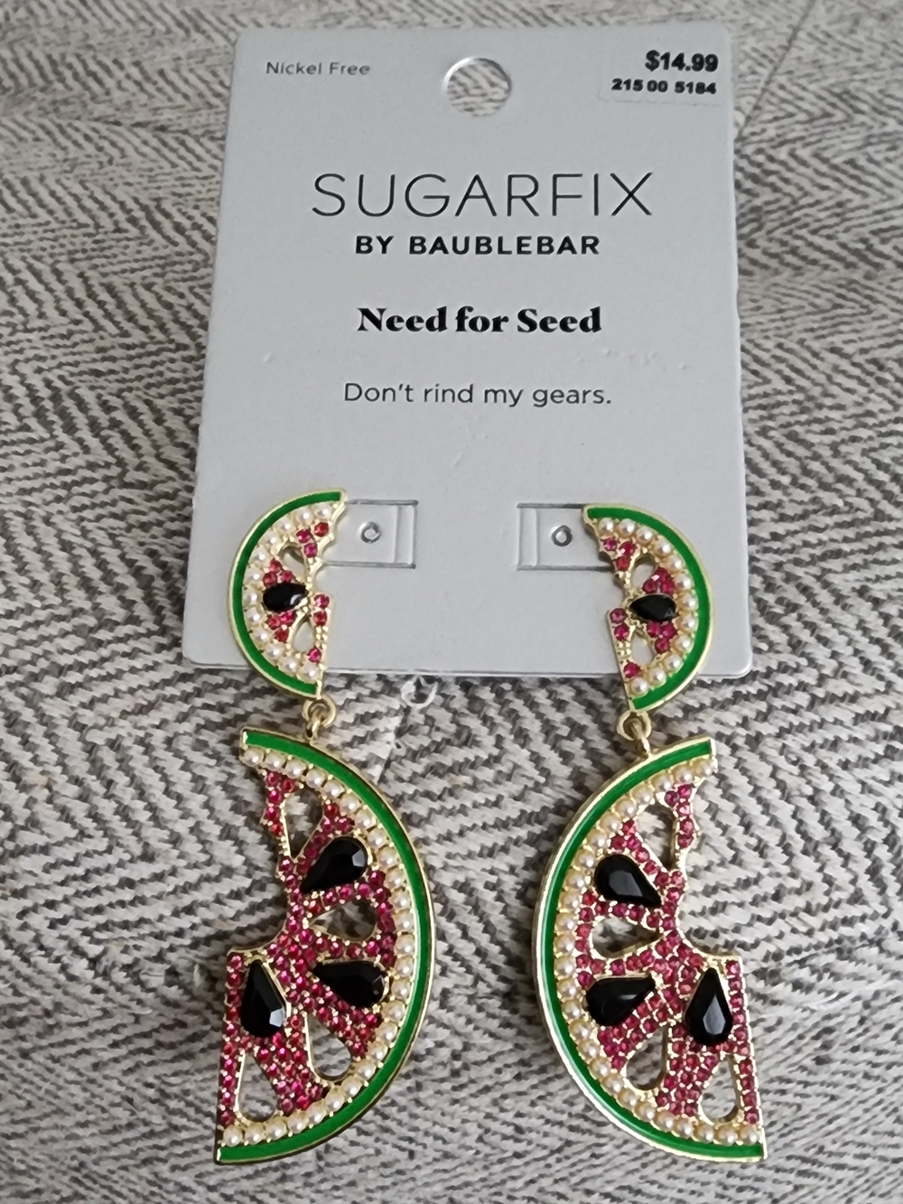 SUGARFIX Green & Pink Watermelon Slice Drop Earrings by BaubleBar